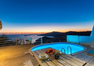 Secluded Honeymoon Villa with Spectacular Sea View in Kas