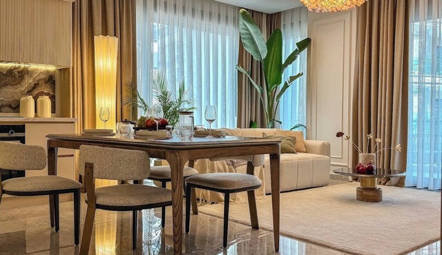 Apartment 2+1 Qoople Legend C9 100 meters from the sea in Alanya